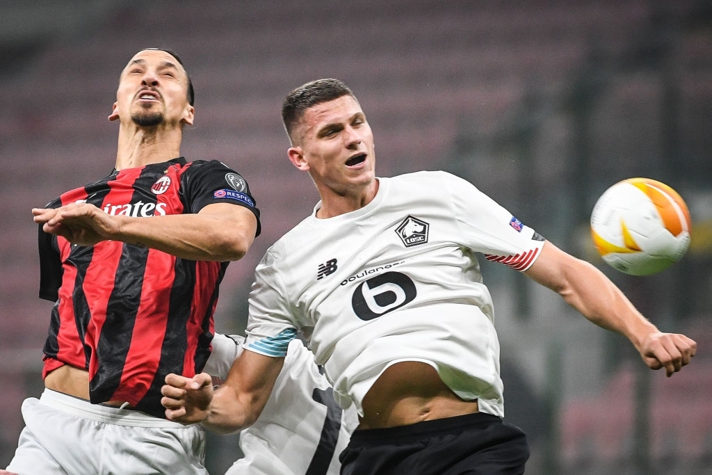 Botman of Lille vs Ibrahimovic of AC Milan