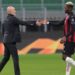 AC Milan's Rafael Leao and Stefano Pioli