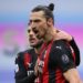 Theo Hernandez and Zlatan Ibrahimovic of AC Milan