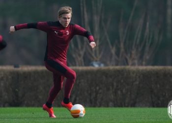 Training in the gym and on the pitch today at Milanello