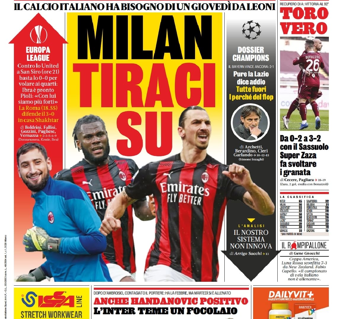 Gazzetta Dello Sport Milan Cheer Us Up