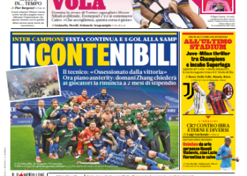 Gazzetta front page: A thriller for Champions League football in Juve-Milan
