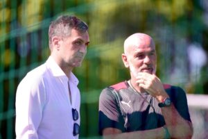 Paolo Maldini and Stefano Pioli of AC Milan