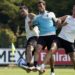 Milan First Team trains with the Primavera