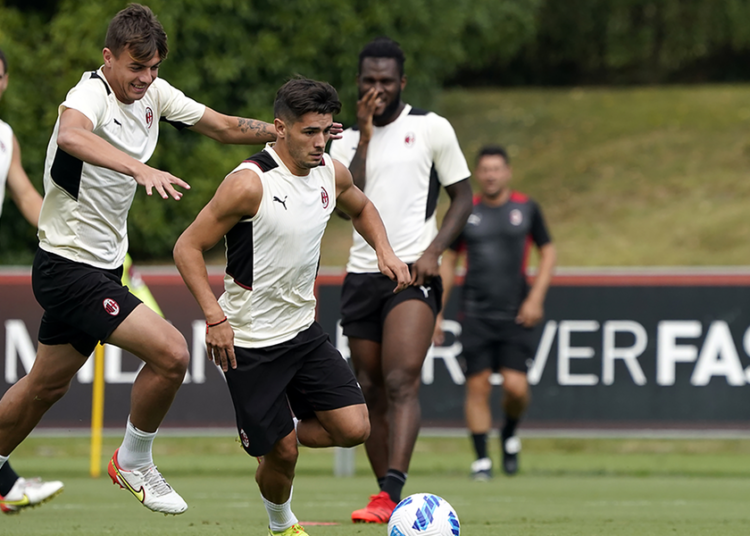 Fitness and technique work today at Milanello