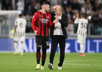 Rebic and Pioli of AC Milan