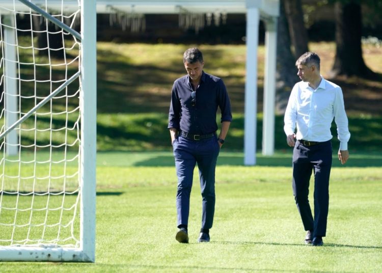 Maldini and Massara of AC Milan