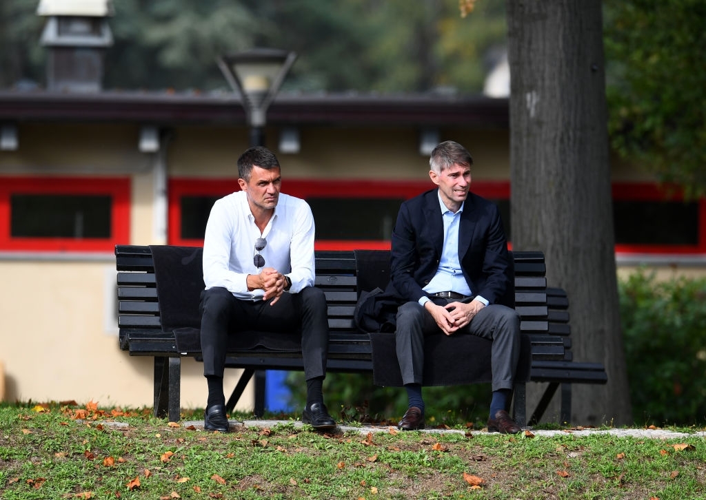 AC Milan managers Paolo Maldini and Frederic Massara