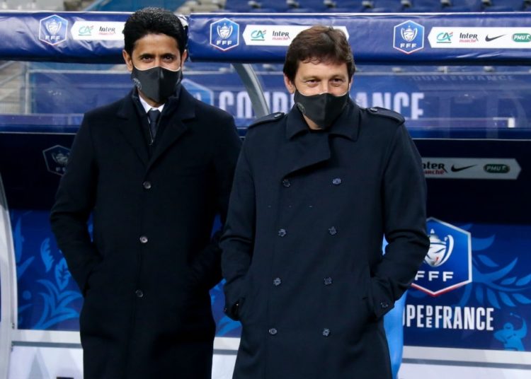 Leonardo and Nasser Khelaifi of PSG