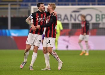 Romagnoli and Kjaer of AC Milan