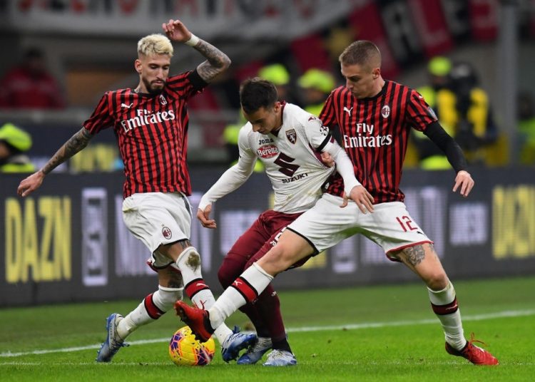 Castillejo and Conti of AC Milan