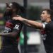 Franck Kessie and Alessio Romagnoli of AC Milan