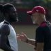 Kessie of AC Milan with coach Pioli