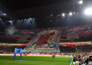 AC Milan supporters Curva Sud working on the Derby banner and choreography