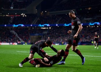 AC Milan players celebrate