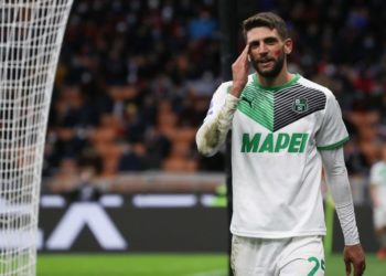Berardi of Sassuolo during a match vs AC Milan