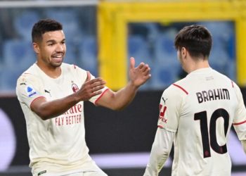 Junior Messias and Brahim Diaz of AC Milan