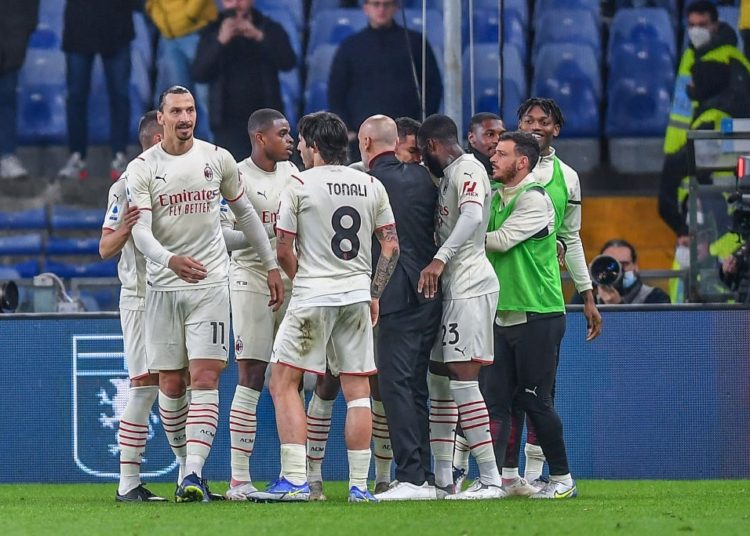 AC Milan players celebrate