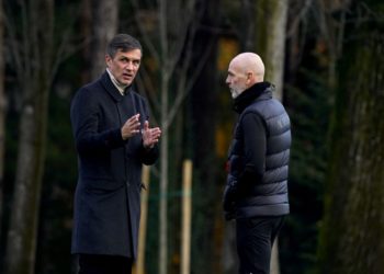 Paolo Maldini and Stefano Pioli of AC Milan