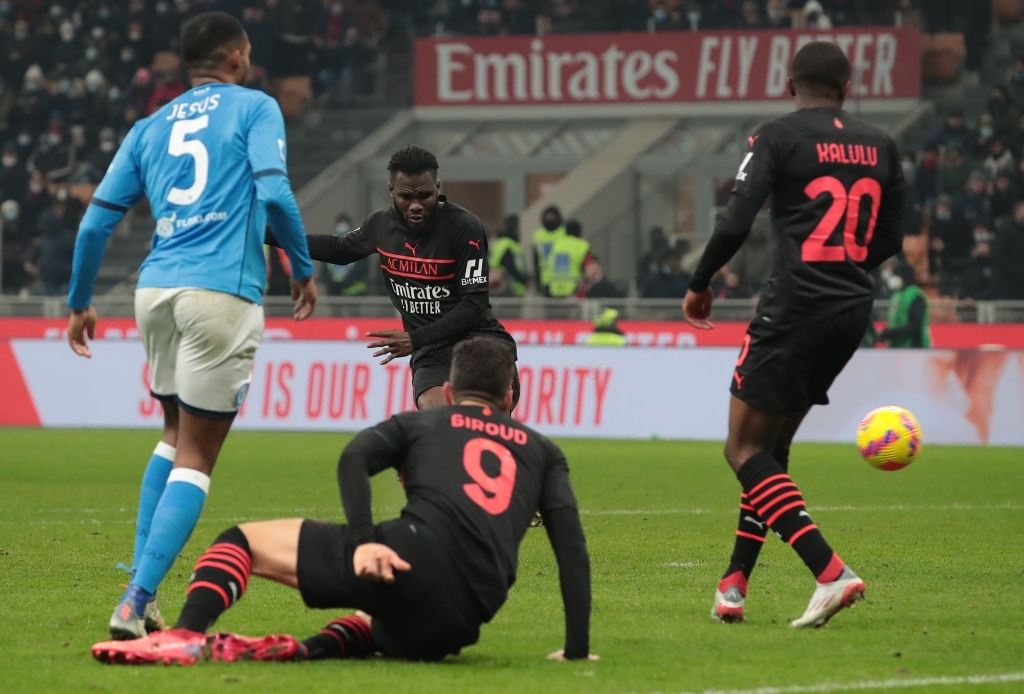 Kessie of AC Milan shoots vs Napoli