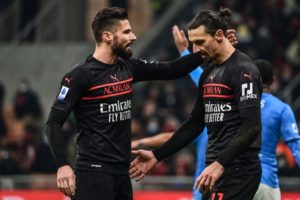 AC Milan strikers Ibrahimovic and Giroud