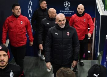 Stefano Pioli and his coaching staff of AC Milan