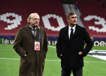 Paolo Scaroni and Paolo Maldini of AC Milan