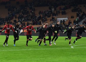 AC Milan players celebrate
