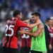 Brahim Diaz and Alessandro Florenzi of AC Milan