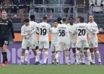 AC Milan players celebrate