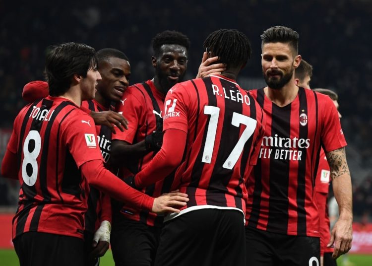AC Milan players celebrate