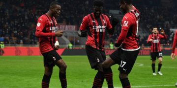 AC Milan players celebrate