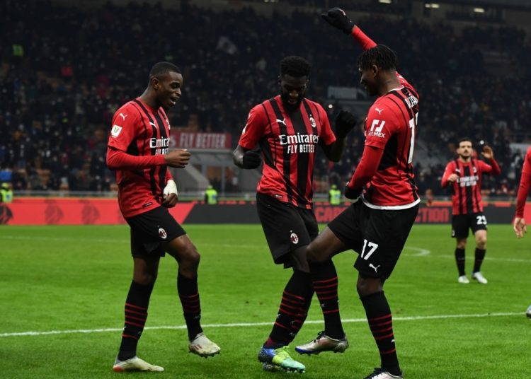 AC Milan players celebrate
