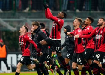 AC Milan players celebrate