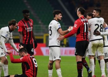 AC Milan players and Spezia's