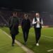 Paolo Maldini, Frederic Massara and Stefano Pioli of AC Milan