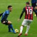 Theo Hernandez of AC Milan and Lautaro Martinez of Inter
