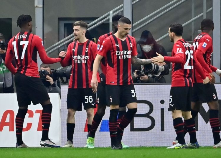 AC Milan players celebrate