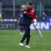 Stefano Pioli and Brahim Diaz of AC Milan