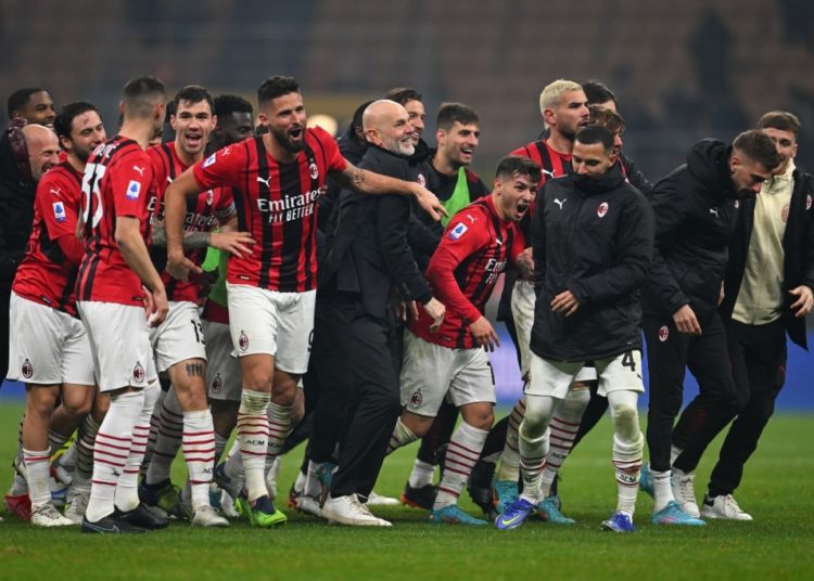 AC Milan players celebrate