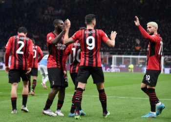 AC Milan players celebrate