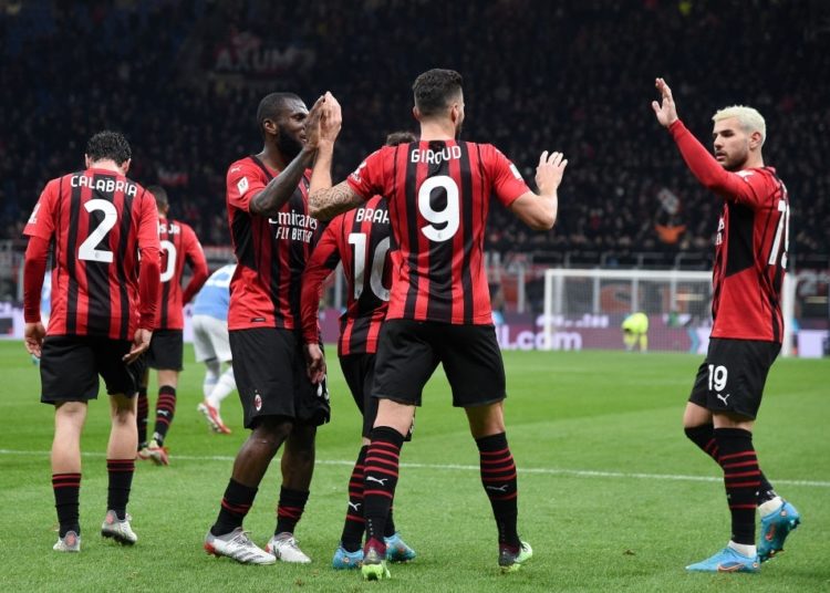 AC Milan players celebrate