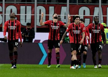 AC Milan players celebrate