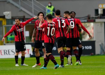 AC Milan players celebrate