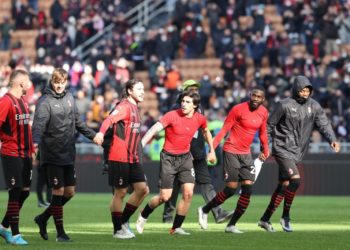 AC Milan players celebrate