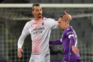 Zlatan Ibrahimovic and Franck Ribery of AC Milan