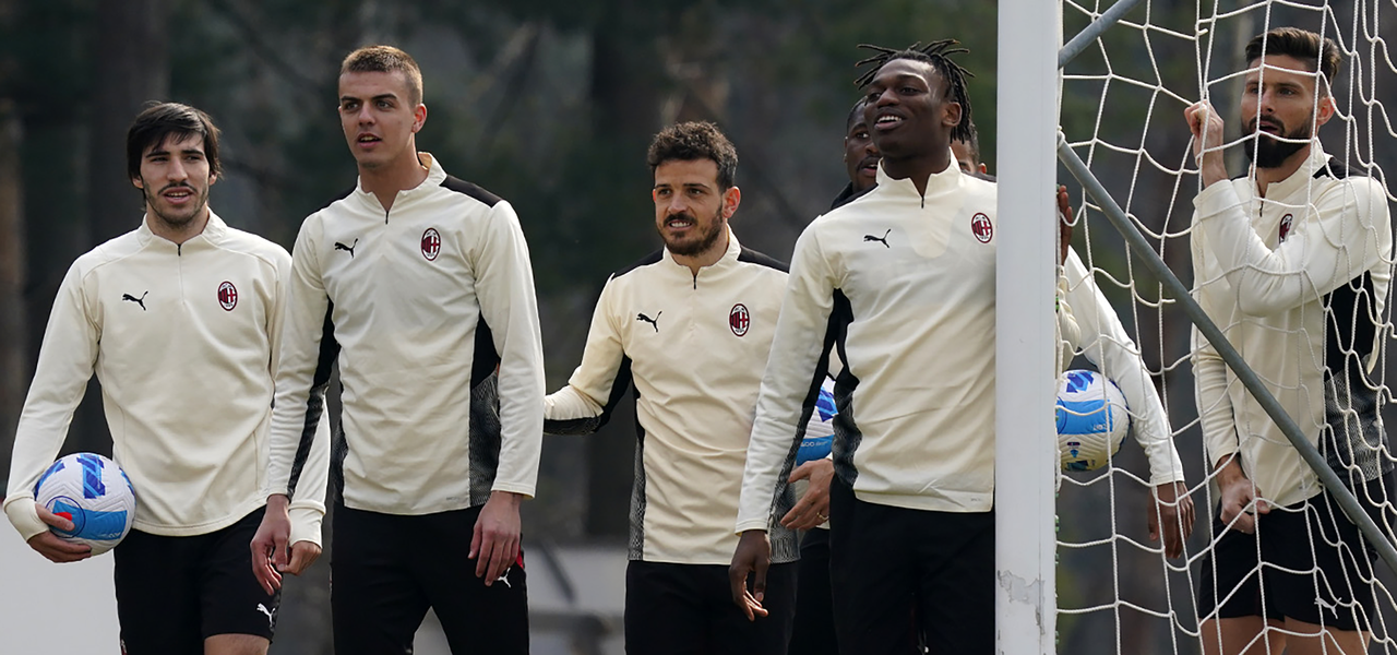 AC Milan players at Milanello