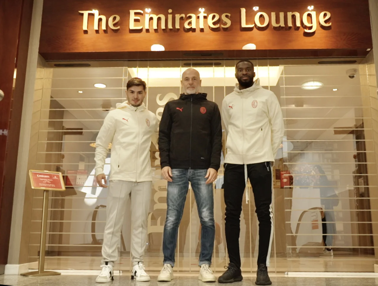 AC Milan's Pioli, Tomori and Brahim Diaz at Dubai Expo 2020
