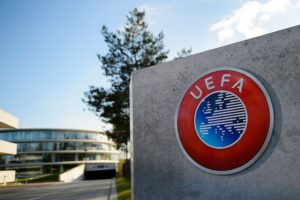 UEFA Logo in Nyon Switzerland