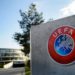 UEFA Logo in Nyon Switzerland